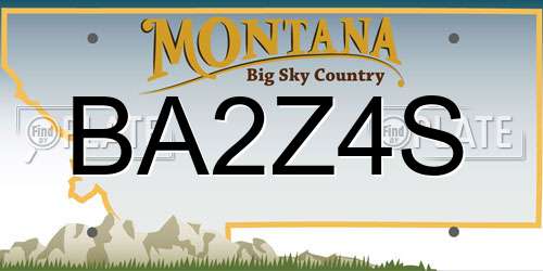 BA2Z4S Montana License Plate