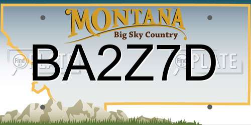 BA2Z7D Montana License Plate