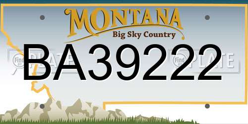 BA39222 Montana License Plate