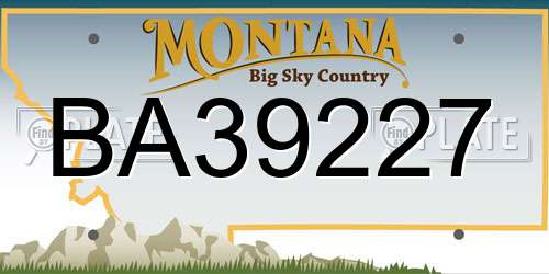 BA39227 Montana License Plate