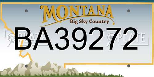 BA39272 Montana License Plate