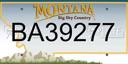 BA39277 Montana License Plate