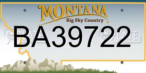 BA39722 Montana License Plate