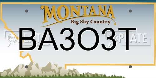 BA3O3T Montana License Plate