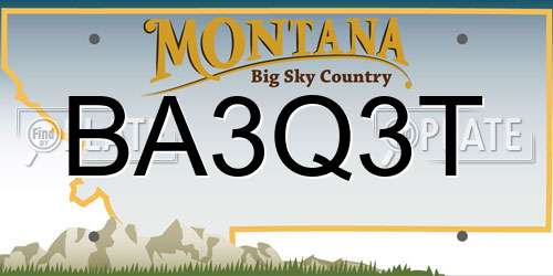 BA3Q3T Montana License Plate