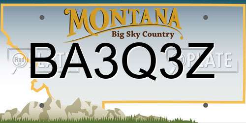 BA3Q3Z Montana License Plate