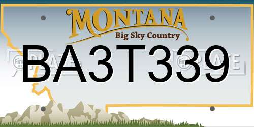 BA3T339 Montana License Plate
