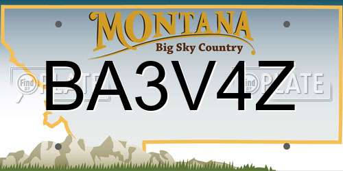 BA3V4Z Montana License Plate