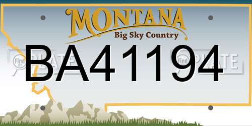 BA41194 Montana License Plate