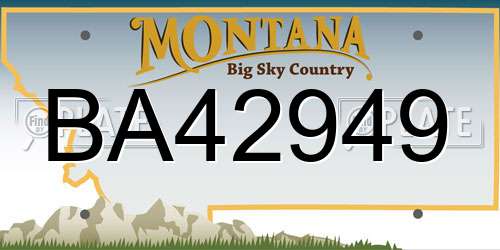 BA42949 Montana License Plate