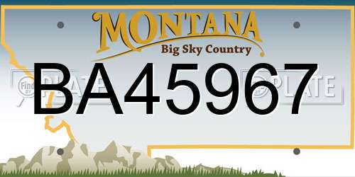 BA45967 Montana License Plate