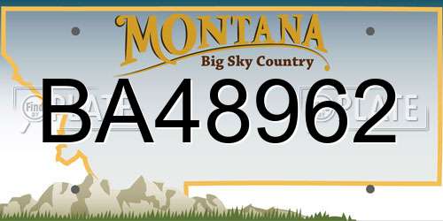 BA48962 Montana License Plate