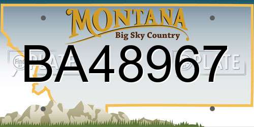 BA48967 Montana License Plate