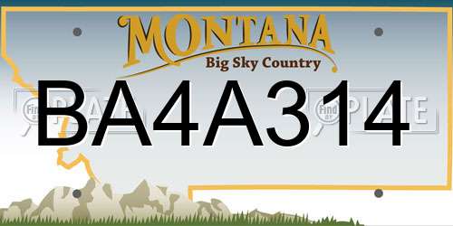 BA4A314 Montana License Plate
