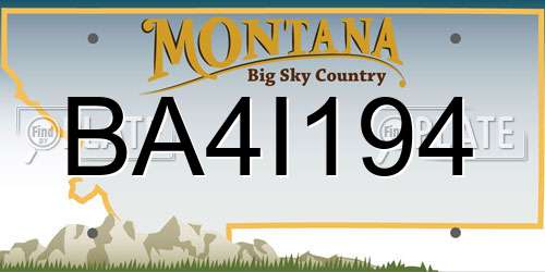 BA4I194 Montana License Plate