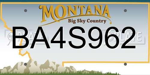 BA4S962 Montana License Plate