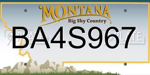 BA4S967 Montana License Plate