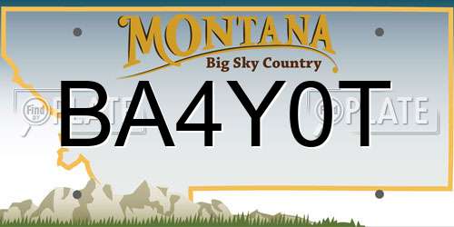 BA4Y0T Montana License Plate
