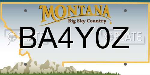 BA4Y0Z Montana License Plate