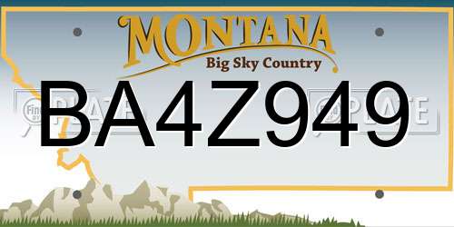 BA4Z949 Montana License Plate