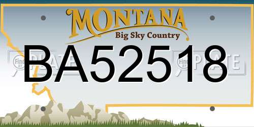 BA52518 Montana License Plate