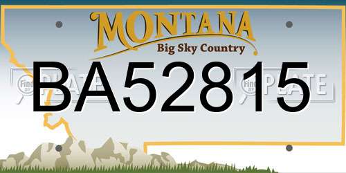 BA52815 Montana License Plate