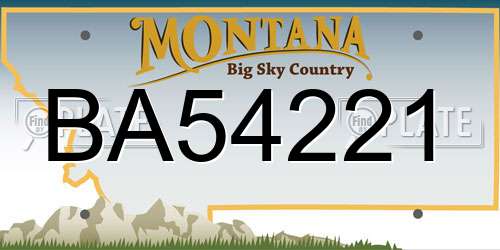 BA54221 Montana License Plate