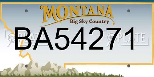 BA54271 Montana License Plate