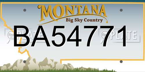 BA54771 Montana License Plate