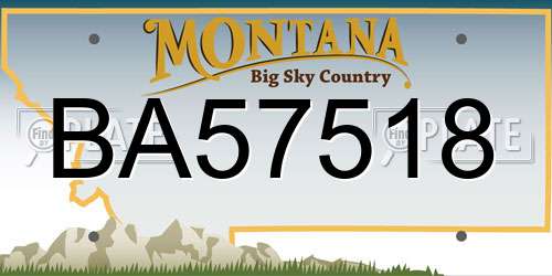 BA57518 Montana License Plate
