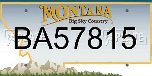 BA57815 Montana License Plate