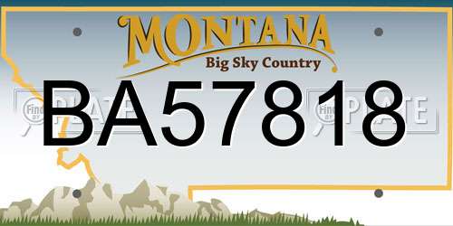 BA57818 Montana License Plate