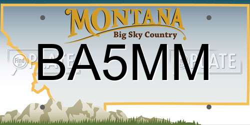 BA5MM Montana License Plate