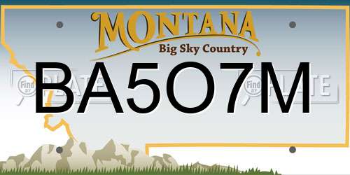 BA5O7M Montana License Plate