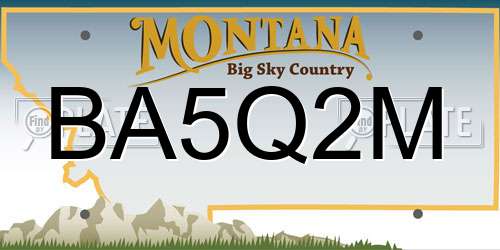 BA5Q2M Montana License Plate