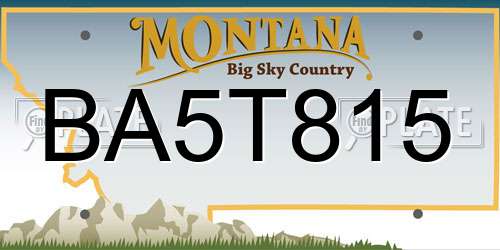 BA5T815 Montana License Plate