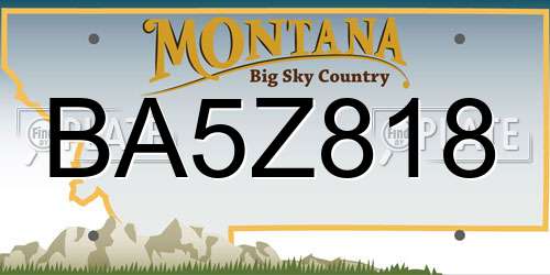 BA5Z818 Montana License Plate