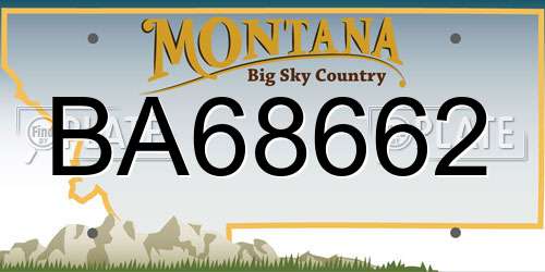 BA68662 Montana License Plate