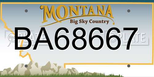 BA68667 Montana License Plate