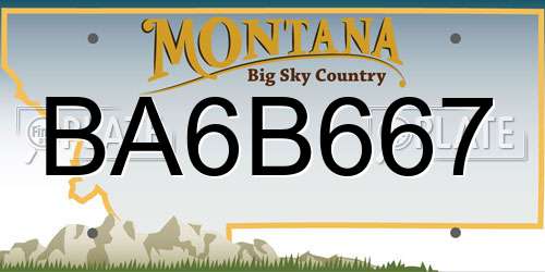 BA6B667 Montana License Plate