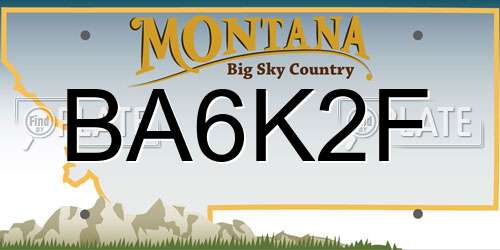 BA6K2F Montana License Plate