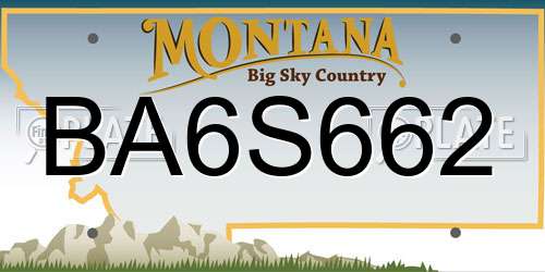 BA6S662 Montana License Plate