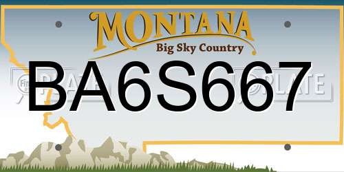 BA6S667 Montana License Plate