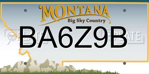 BA6Z9B Montana License Plate