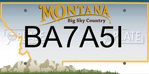 BA7A5I Montana License Plate