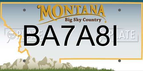 BA7A8I Montana License Plate