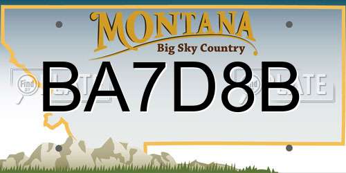 BA7D8B Montana License Plate