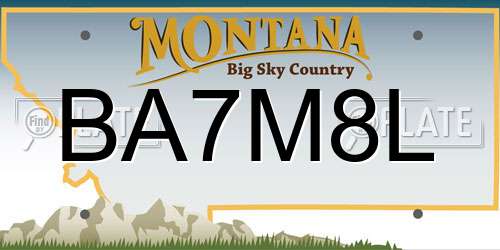 BA7M8L Montana License Plate