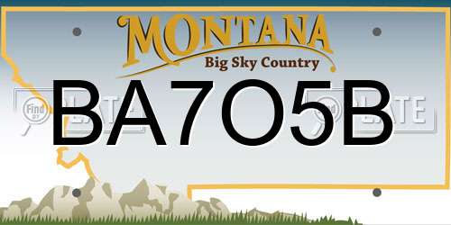 BA7O5B Montana License Plate