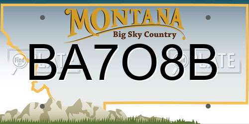 BA7O8B Montana License Plate